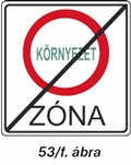 Környezetvédelmi zóna végét jelző tábla